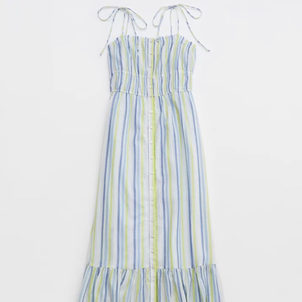 AERIE - Button Up Maxi Dress in Monaco Blue